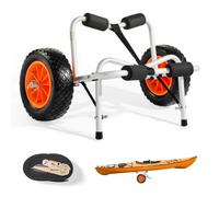 VEVOR Remolque Horizontal para Kayak, Remolque Plegable 700 x 400 x 400 mm con Neumáticos de Goma Maciza de 25,4 cm y 1 Correa de Trinquete Carga 113 kg, Carrito para Tabla de Surf de Remo, Kayaks