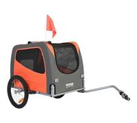 VEVOR Remolque Plegable para Bicicleta para Perros Carga de 30 kg Portabicicletas para Mascotas Marco Fácil de Plegar con Ruedas de Liberación Rápida, Acoplador Universal para Bicicleta, Reflectores
