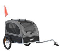 VEVOR Remolque Plegable para Bicicleta para Perros Carga de 40 kg Portabicicletas para Mascotas Marco Fácil de Plegar con Ruedas de Liberación Rápida, Acoplador Universal para Bicicleta, Reflectores