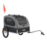 VEVOR Remolque Plegable para Bicicleta para Perros Carga de 40 kg Portabicicletas para Mascotas Marco Fácil de Plegar con Ruedas de Liberación Rápida, Acoplador Universal para Bicicleta, Reflectores
