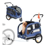 VEVOR Remolque Plegable para Bicicleta para Perros Carga de 45 kg Cochecito para Mascotas 2 en 1, Marco Fácil de Plegar con Ruedas de Liberación Rápida, Acoplador Universal para Bicicleta, 22"-28"