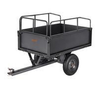 VEVOR Remolque Utilitario para Jardín, Remolque de Acero de 169 x 76 x 78 cm con Ruedas, Tracción Manual o Pedal, Carro de Jardín Resistente para Cortacésped, Tractor, Carga de 272,16 kg, Negro