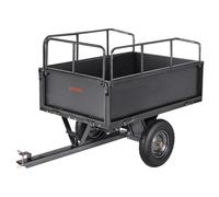 VEVOR Remolque Utilitario para Jardín, Remolque de Acero de 169 x 76 x 78 cm con Ruedas, Tracción Manual o Pedal, Carro de Jardín Resistente para Cortacésped, Tractor, Carga de 272,16 kg, Negro