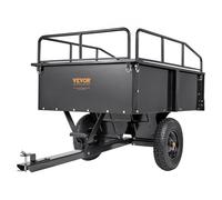 VEVOR Remolque Volquete Capacidad de Carga de 340kg Remolque Utilitario de Jardín Resistente con Laterales Extraíbles Carro de Transporte Volquete de 0,4m³ para Tractor, Cortacésped, ATV, 200x66x76 cm