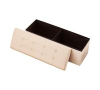 VEVOR Reposapiés Plegable Rectangular con Almacenamiento y Bolsillos Laterales, Asiento Acolchado y Plegable, Carga hasta 299,37 kg, 110 x 38 x 38 cm, para Salón, Dormitorio y Pasillo, Color Beige