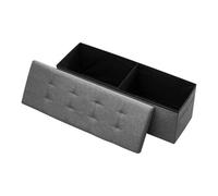 VEVOR Reposapiés Plegable Rectangular con Almacenamiento y Bolsillos Laterales, Asiento Acolchado y Plegable, Carga hasta 299,37 kg, 110 x 38 x 38 cm, para Salón, Dormitorio y Pasillo, Color Gris