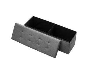 VEVOR Reposapiés Plegable Rectangular con Almacenamiento y Bolsillos Laterales, Asiento Acolchado y Plegable, Carga hasta 299,37 kg, 110 x 38 x 38 cm, para Salón, Dormitorio y Pasillo, Color Gris