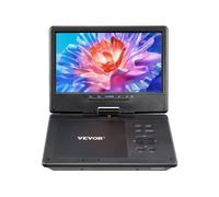 VEVOR Reproductor de DVD Portátil con Pantalla Giratoria de 228 mm, Reproductor de DVD de Viaje con Altavoces Duales, Compatible con Sincronización de TV/USB/Tarjeta SD/CD/DVD, Cargador de Coche