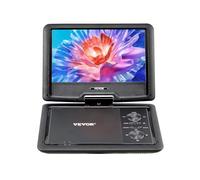 VEVOR Reproductor de DVD Portátil con Pantalla Giratoria de 256 mm, Reproductor de DVD de Viaje con Altavoces Duales, Compatible con Sincronización de TV/USB/Tarjeta SD/CD, Cargador de Coche