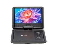 VEVOR Reproductor de DVD Portátil con Pantalla Giratoria de 256 mm, Reproductor de DVD de Viaje con Altavoces Duales, Compatible con Sincronización de TV/USB/Tarjeta SD/CD/DVD, Cargador de Coche