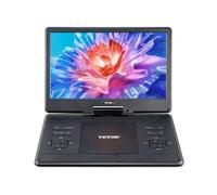 VEVOR Reproductor de DVD Portátil con Pantalla Giratoria de 358 mm, Reproductor de DVD de Viaje con Altavoces Duales, Compatible con Sincronización de TV/USB/Tarjeta SD/CD, Cargador de Coche