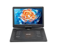 VEVOR Reproductor de DVD Portátil con Pantalla Giratoria de 396 mm, Reproductor de DVD de Viaje con Altavoces Duales, Compatible con Sincronización de TV/USB/Tarjeta SD/CD/DVD, Cargador de Coche