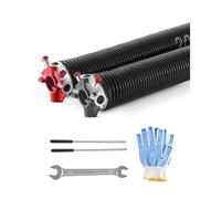 VEVOR Resortes de Torsión para Puertas de Garaje con Barras de Enrollado Antideslizantes y Guantes, Par de Φ5,26 x Φ50,8 x 618 mm, 16 000 Ciclos, Revestimiento Negro de Electroforesis para Reemplazo