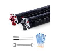 VEVOR Resortes de Torsión para Puertas de Garaje con Barras de Enrollado Antideslizantes y Guantes, Par de Φ5,94 x Φ50,8 x 711 mm, 16 000 Ciclos, Revestimiento Negro de Electroforesis para Reemplazo