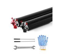 VEVOR Resortes de Torsión para Puertas de Garaje con Barras de Enrollado Antideslizantes y Guantes, Par de Φ6,35 x Φ50,8 x 813 mm, 16 000 Ciclos, Revestimiento Negro de Electroforesis para Reemplazo