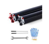 VEVOR Resortes de Torsión para Puertas de Garaje con Barras de Enrollado Antideslizantes y Guantes, Par de Φ6,35 x Φ50,8 x 889 mm, 16 000 Ciclos, Revestimiento Negro de Electroforesis para Reemplazo