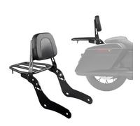 VEVOR Respaldo para Moto con Portaequipajes Compatible con Honda Rebel CMX300 CMX500 2017-2022 Altura de 445 mm Desmontable Estructura de Metal y Almohadilla Trasera de Cuero, Negro, 565x240x445 mm