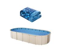 VEVOR Revestimiento para Piscina 1006 x 549 cm Ovalado Cubierta para Piscinas Superposición Vinilo de Calibre Estándar Duradero Altura de Pared 122-137 cm para Piscinas Superpuestas sobre Suelo