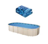 VEVOR Revestimiento para Piscina Elevada 457x914 cm Ovalada Cubierta para Piscinas de Vinilo Altura de Pared 132,1 cm Resistente al Desgarro con Lados de Acero Fácil instalación para Patio Jardín