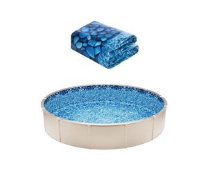 VEVOR Revestimiento para Piscina Elevada 549 cm Redondo Cubierta para Piscinas Superpuestos Vinilo de Calibre Estándar Altura de Pared 122-137 cm Diseñado para Piscinas Elevadas con Lados de Acero