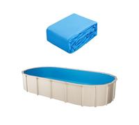VEVOR Revestimiento para Piscina Ovalada 730x375 cm Calibre Estándar Revestimiento de Vinilo para Piscina Estilo Superpuesto para Piscinas sobre el Suelo de 132 cm de Altura de Pared, Color Sólido