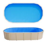 VEVOR Revestimiento para Piscina Ovalada PVC, Liner para Piscinas Elevadas Ovaladas de 375 x 732 cm, Altura de Pared 120 cm, Grosor 0,4 mm, Resistente al Desgarro, Sol y Frío para Jardín y Exterior