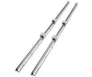 VEVOR - Riel de guía lineal SBR20 1500 mm, 2 rieles lineales 1500 mm, 4 bloques de rodamiento SBR20UU Kit de deslizadores lineales para máquinas automatizadas, routers CNC torres, impresora 3D