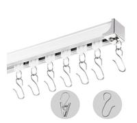 VEVOR Riel para Cortina de Techo de 1,8 m Sistema de Riel Deslizante para Cortinas con Ganchos y Herrajes, Riel Divisor de Ambientes de Montaje en Techo o Pared para Sala de Estar, Dormitorio, Blanco