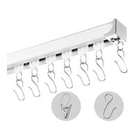 VEVOR Riel para Cortina de Techo de 1,8 m Sistema de Riel Deslizante para Cortinas con Ganchos y Herrajes, Riel Divisor de Ambientes de Montaje en Techo o Pared para Sala de Estar, Dormitorio, Blanco