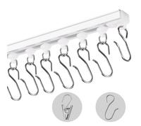 VEVOR Riel para Cortina de Techo de 3 m Sistema de Riel de Techo Autoadhesivos para Cortinas con Ganchos y Herrajes, Rieles para Cortinas Montados en el Techo para Sala de Estar, Dormitorio, Blanco