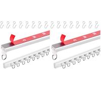 VEVOR Riel para Cortina de Techo de 3 m Sistema de Riel de Techo Autoadhesivos para Cortinas con Ganchos y Herrajes, Rieles para Cortinas Montados en el para Sala de Estar, Dormitorio, Blanco