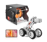 VEVOR Robot de Inspección de Tuberías de Alcantarillado, 120 m, Cámara Frontal y Trasera de 2 MP y Tableta Táctil, la de Plomería IP68 con Luces y Contador de Distancia para Tuberías Industriales