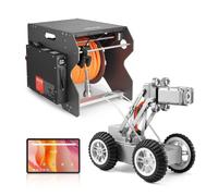 VEVOR Robot de Inspección de Tuberías de Alcantarillado, 60 m, Cámara Frontal y Trasera de 2 MP y Tableta Táctil, la de Plomería IP68 con Luces y Contador de Distancia para Tuberías Industriales