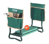 VEVOR Rodillera y Asiento de Jardín, 15 cm de Ancho Taburete para Arrodillarse, Asiento Plegable con 2 Bolsas de Herramientas, Alivia el Dolor de Rodillas y Espalda, Banco de Jardín Portátil