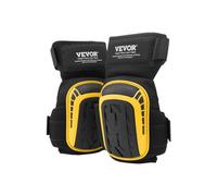 VEVOR Rodilleras para Trabajo de Construcción Extendidas con 2 Correas de Extensión, Rodilleras de Gel de Espuma Antideslizantes para Jardinería, Pisos, Techos, Limpieza, Negro y Amarillo