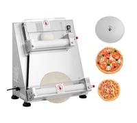 VEVOR Rodillo Laminador de Masa para Pizza, Prensa Semiautomática de Acero Inoxidable 7,6 a 40,6 cm, 390 W, 260 Piezas por Hora, Grosor Ajustable, con Tapa para Prensar Masa, 530 x 520 x 640 mm
