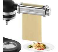 VEVOR Rodillo para Pasta para Batidora Accesorio para Pasta de Acero Inoxidable para Batidora de Pie Antiadherente 8 Ajustes de Espesor 0,3-2 mm Ancho Personalizado 14 mm para Tagliatelle Ramen