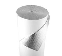 VEVOR Rollo de Aislamiento Reflectante, Barrera Radiante con Núcleo de Espuma EPE, 76,2 m x 1,22 m x 3 mm, Película de PE Blanca Aluminio, a Puertas de Garaje, Ventanas y Techos de Autocaravanas