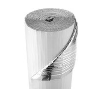 VEVOR Rollo de Aislamiento Reflectante de Doble Capa con Burbujas de Aire, 30,48 x 1,22 m x 6 mm, Papel de Aluminio Película de PE Blanca, a Puertas de Garaje, Ventanas y Techos de Autocaravanas