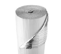 VEVOR Rollo de Aislamiento Reflectante de Doble Capa con Burbujas de Aire, 30,48 x 1,22 m x 6 mm, Papel de Aluminio Película de PE Blanca, a Puertas de Garaje, Ventanas y Techos de Autocaravanas