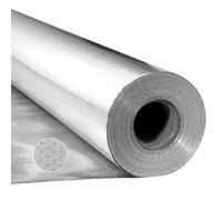 VEVOR Rollo de Aislamiento Reflectante Doble, Barrera Radiante de Tejido Perforado, 76,2 m x 1,22 m x 0,15 mm, Lámina de Aluminio de Doble Cara, para Ventanas y Techos de Autocaravanas, Plata