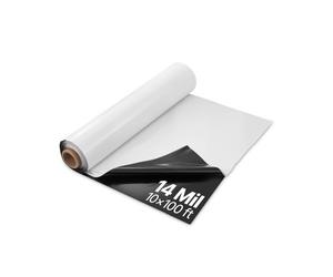 VEVOR Rollo de Láminas de Plástico 14 mil 3,05 x 30,48 m Barrera de Vapor para Espacios de Acceso Lámina de Polietileno Resistente para Jardín Suministros de Plástico Agrícola, Blanco y Negro