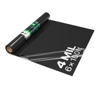 VEVOR Rollo de Láminas de Plástico de Polietileno 1,83 x 30,48 m Negro | Membrana Hortícola para Invernadero, Espesor de 0,1 mm, Barrera de Vapor, Malla Antihierbas Huerto, Aislamiento de Jardinería