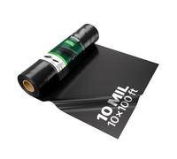 VEVOR Rollo de Láminas de Plástico Espesor de 0,2 mm, 3,05 x 30,48 m Barrera de Vapor para Espacios de Acceso Lámina de Polietileno Resistente para Jardín Suministros de Plástico Agrícola, Negro