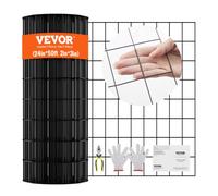 VEVOR Rollo de malla de alambre galvanizado 610x15240 mm Malla de alambre para pollos calibre 16, malla metálica recubierta de vinilo para cercas de gallineros, cercas de serpientes para conejos, corr