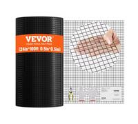 VEVOR Hardware Cloth 24in100ft galvanizado 610x30480 mm alambre para pollos calibre 19 malla metálica recubierta de vinilo gallineros, cercas de conejos, corrales para aves, negro, 1/2inch 24'' x 100'