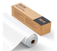 VEVOR Rollo de Vinilo Termoadhesivo HTV 30,48x1524 cm Vinilo de Transferencia Térmica Fácil Cortar/Despegar Fuerte Adhesión Compatible con Máquina de Corte, para Varios Materiales, Blanco Brillante