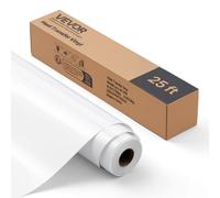 VEVOR Rollo de Vinilo Termoadhesivo HTV 30,48x726 cm Vinilo de Transferencia Térmica Fácil Cortar/Despegar Fuerte Adhesión Compatible con Máquina de Corte, para Varios Materiales, Blanco Brillante