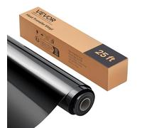 VEVOR Rollo de Vinilo Termoadhesivo HTV 30,48x726 cm Vinilo de Transferencia Térmica Fácil Cortar/Despegar Fuerte Adhesión Compatible con Máquina de Corte para Varios Materiales, Negro Brillante