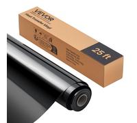 VEVOR Rollo de Vinilo Termoadhesivo HTV 30,48x726 cm Vinilo de Transferencia Térmica Fácil Cortar/Despegar Fuerte Adhesión Compatible con Máquina de Corte para Varios Materiales, Negro Brillante